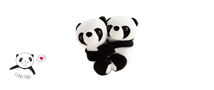 couple panda lové détachable